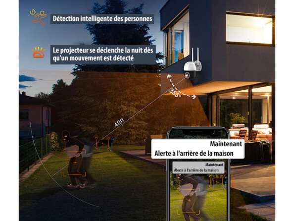 Caméra de surveillance dôme IPC-420 7Links detection de personnes et de mouvements