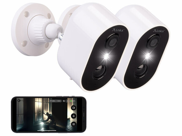 2 caméras IP connectées d'extérieur 2K avec batterie IPC-775