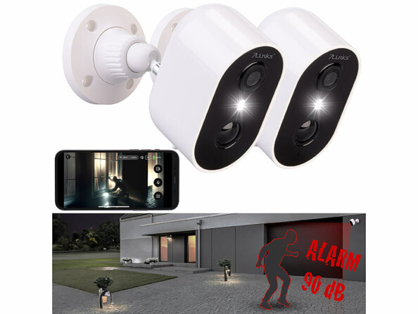 2 caméras IP connectées d'extérieur 2K avec batterie IPC-775