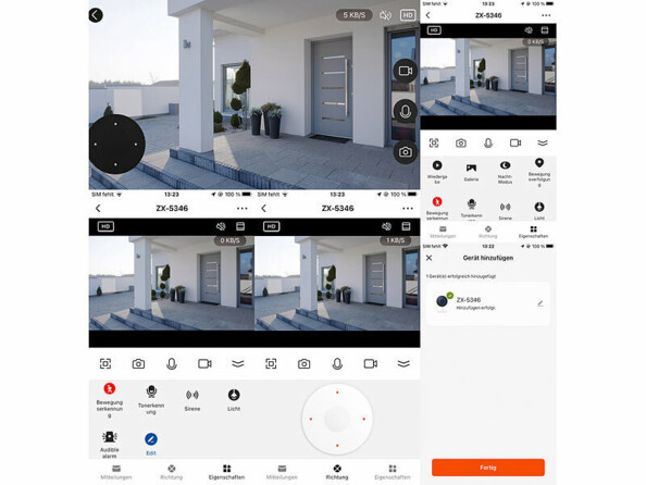Vues d'écrans de l'application Elesion