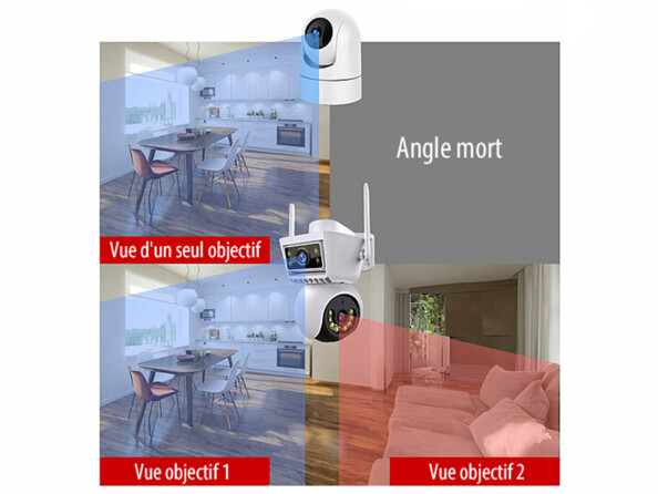 Caméra de surveillance double objectif connectée IPC-505.duo Pan-Tilt