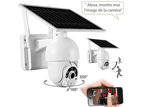 Caméra de surveillance IP solaire Full HD modèle IPC-700.slr par 7Links avec visu vidéo sur smartphone