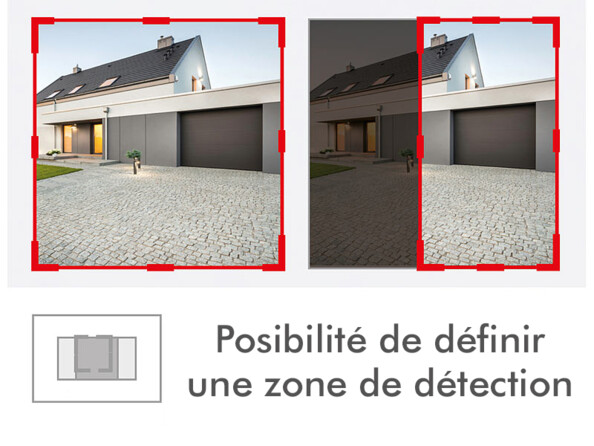 Caméra IP Pan Tilt Full HD connectée avec vision nocturne et alarme IPC-380 mise en situation avec zone de sélection
