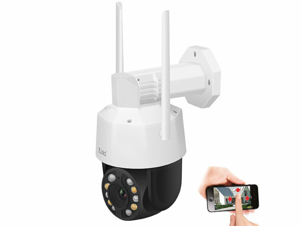 caméra connecté de surveillance équipé d'une vision nocturne réglable sur un smartphone