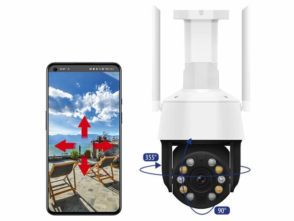 Caméra IP PTZ 2K+ connectée IPC-398.app avec vision nocturne laser