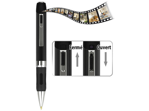 Caméra stylo 2K avec détection de mouvement DV-900K emplacement caméra ouver /fermé