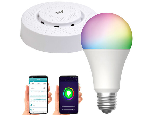 Capteur de qualité de l’air 5 en 1, enregistreur de données, ampoule connectée