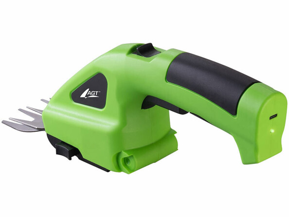 Cisaille à gazon sans fil avec batterie rechargeable vue de 3/4 arrière