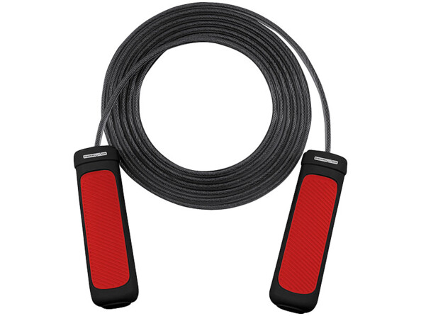 Corde à sauter connectée avec capteur de fréquence cardiaque et compteur de sauts.