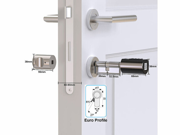 Cylindre de porte électronique connecté TSZ-530 avec écran