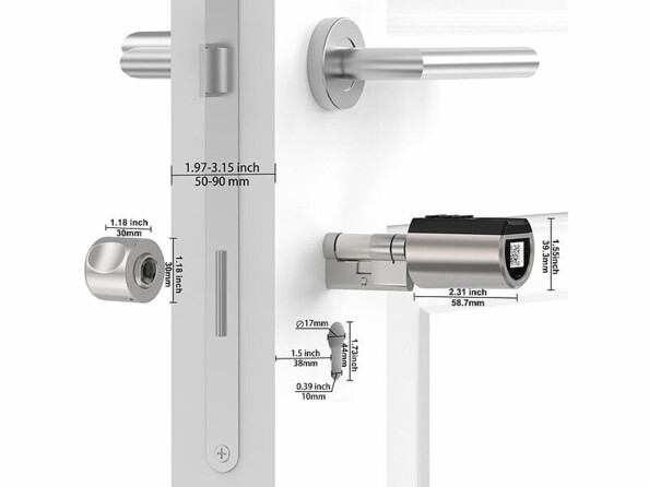 Cylindre de porte RFID connecté TSZ-590 à empreinte digitale et code PIN