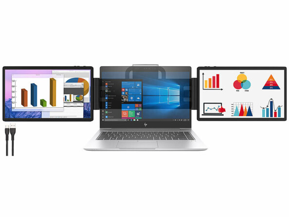 Double moniteur IPS HD 720p 11,6" pour PC portable 13,3" à 15,6"
