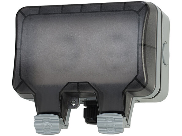 Double prise saillante d'extérieur en saillie connectée SF-530.avs avec commandes vocales