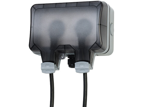 Double prise saillante d'extérieur en saillie connectée SF-530.avs avec commandes vocales