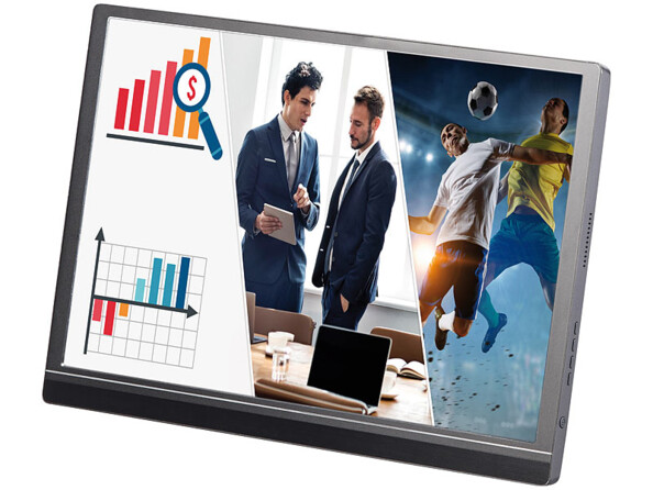 Écran nomade IPS Full HD de 15,6" modèle EZM-210. Mise en situation.