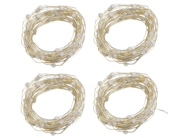 Quatre guirlandes à LED RVB connectées de 5 mètres de long, compatibles avec commandes vocales.