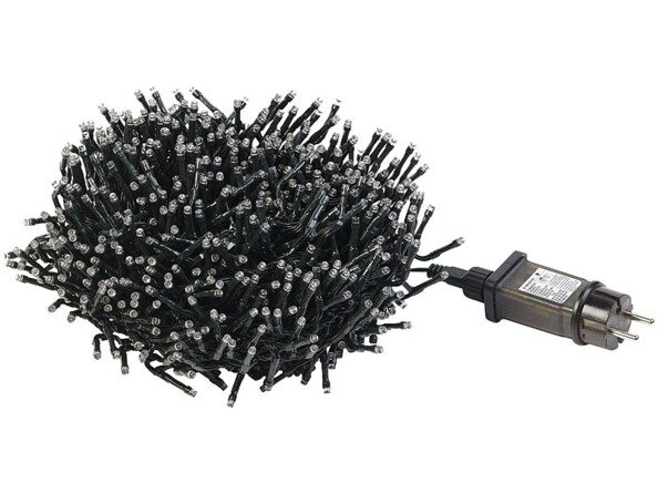 Guirlande lumineuse de 10 mètres de long avec 1000 LED blanc chaud intégrées.