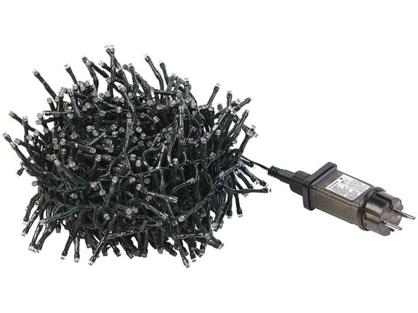 Guirlande lumineuse de 6 mètres de long avec 600 LED blanc chaud.