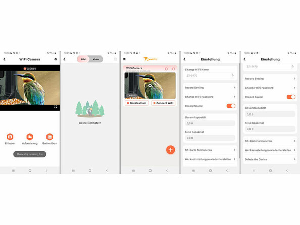 Captures d'ecran de l'application fournie