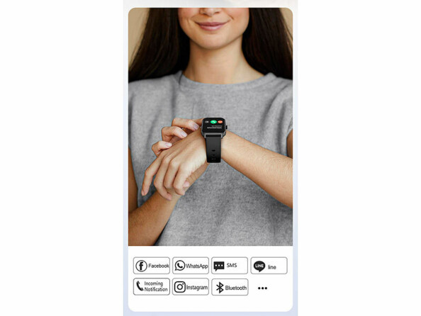 élégante montre fitness connectée coloris noir