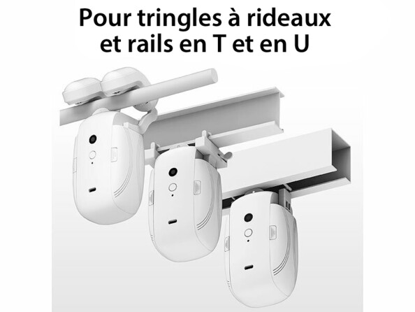 Mécanisme d'ouverture et fermeture de rideaux pour tringles à rideaux et rails en T et U