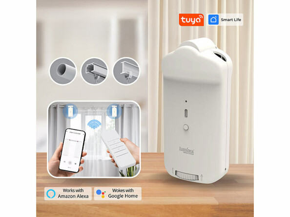 moteur électrique pour rideaux connecté et télécommandé