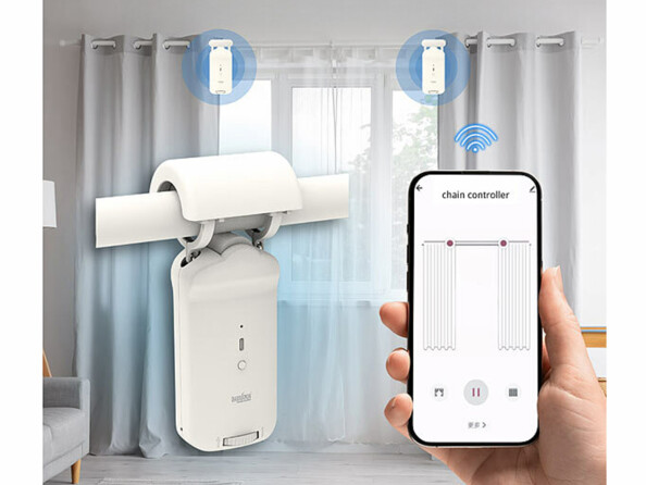 moteur électrique pour rideaux connecté et télécommandé