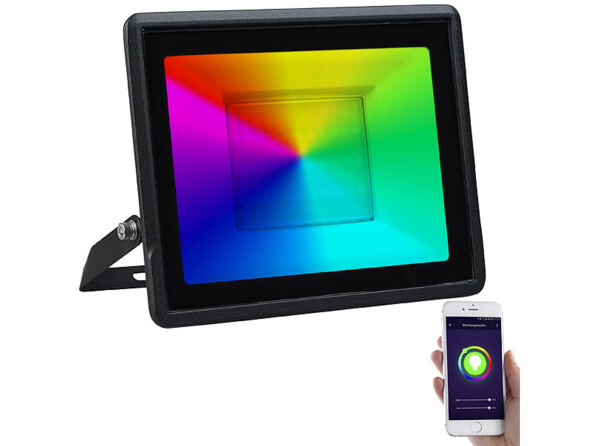 Projecteur LED connecté - 50 W - 4000 lm - RVB CCT Luminea Home Control