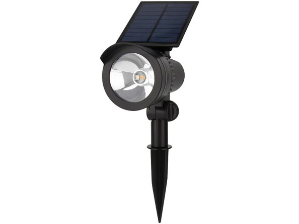 Spot LED connecté propose une orientation flexible : spot et panneau solaire à incliner et fixer dans la position souhaitée