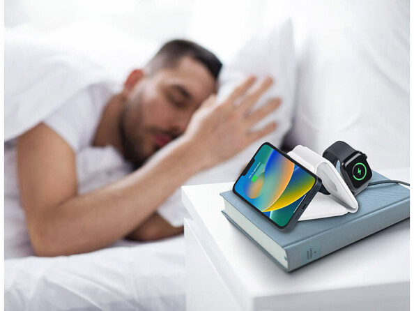 Station de chargement sans fil 15 W pour smartphone, Apple Watch, AirPods