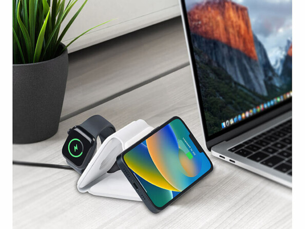 Station de chargement sans fil 15 W pour smartphone, Apple Watch, AirPods