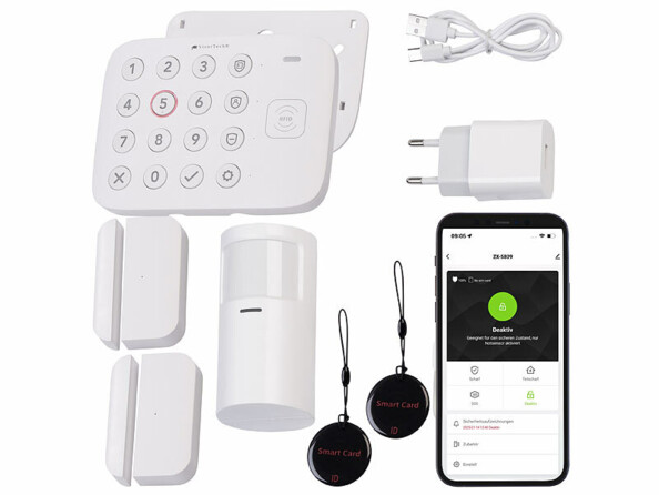 Système d'alarme connecté avec 3 capteurs
