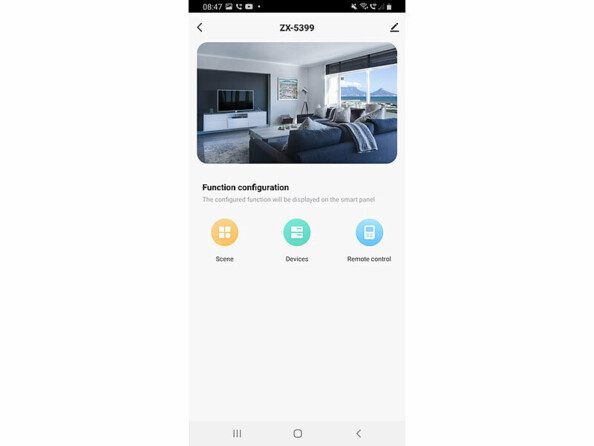 Télécommande IR connectée URC-200.dual. Vue d'ecran de l'application ELESION