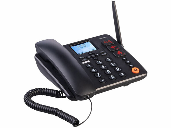 Téléphone de bureau 4G double SIM TTF-410 vue de 3/4 face