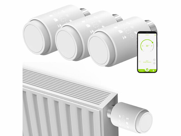 3 têtes thermostatiques ZigBee connectées pour radiateur