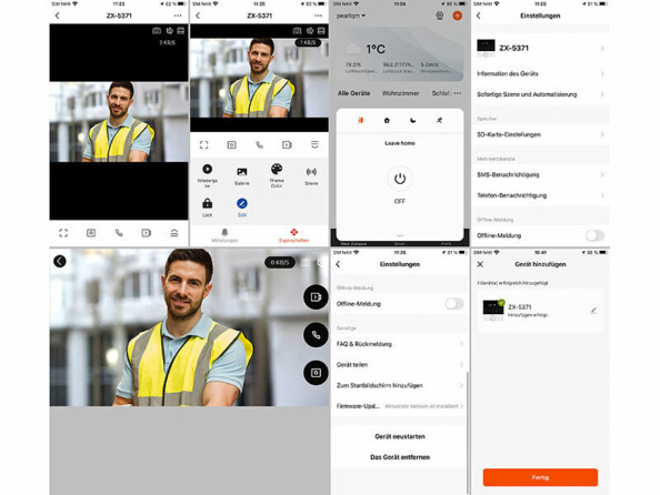 Visiophone connecté Full HD VSA-700.ap. Capture d'écrans de l'application ELESION