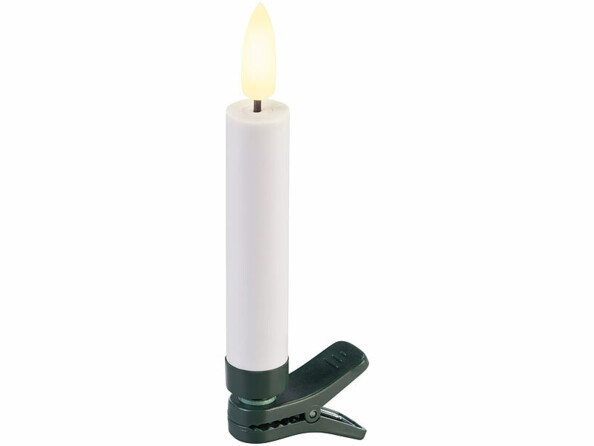 bougie LED télécommandée effet flamme avec pince pour sapin de Noël