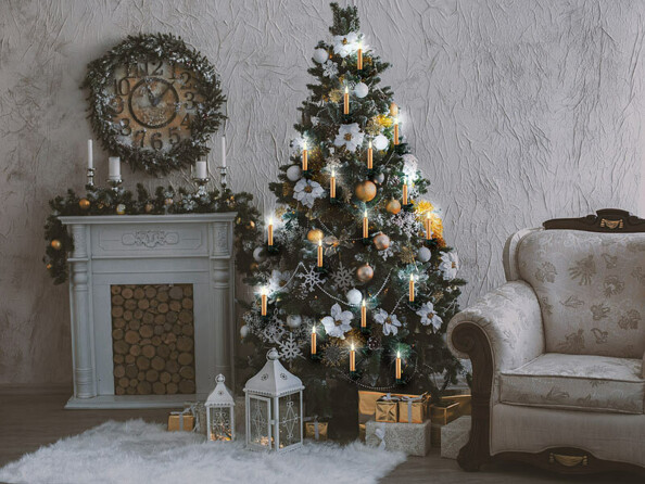 10 bougies LED télécommandées à piles pour sapin de Noël