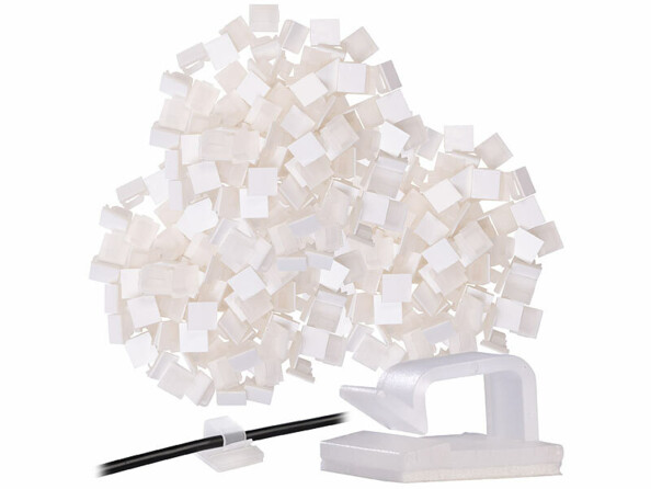 100 supports pour câbles autocollants coloris transparent