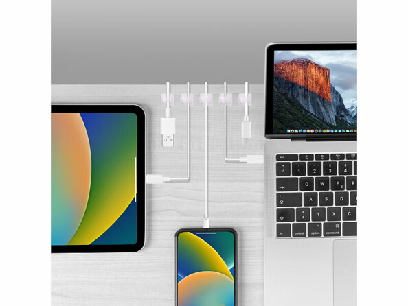 100 clips adhésifs pour câbles autocollants coloris transparent