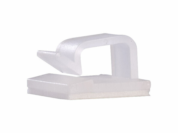 clip pour câbles autocollant coloris transparent