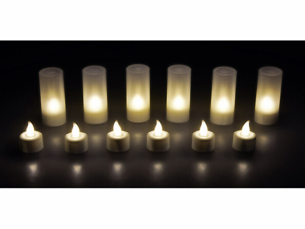 12 photophores LED rechargeables avec station