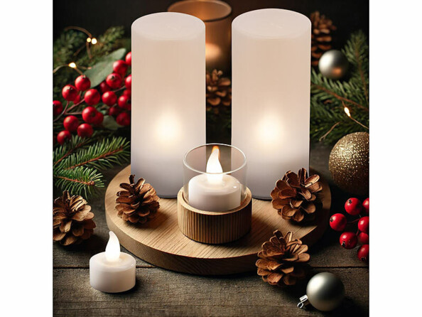 bougies chauffe-plat LED rechargeables avec photophores