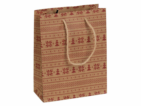 12 sacs cadeaux en papier kraft avec motif de Noël 23 x 18 x 8 cm