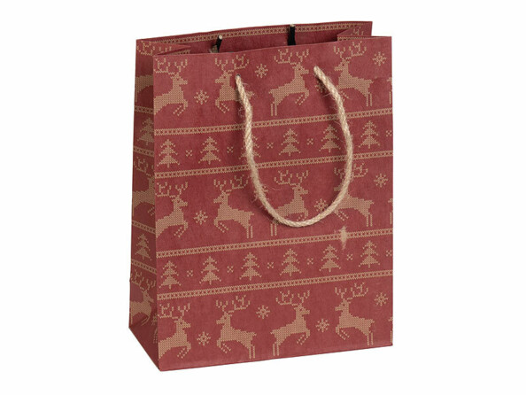 12 sacs cadeaux en papier kraft avec motif de Noël 23 x 18 x 8 cm