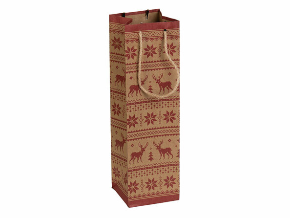 12 sacs cadeaux en papier kraft avec motif de Noël 34 x 10 x 10 cm