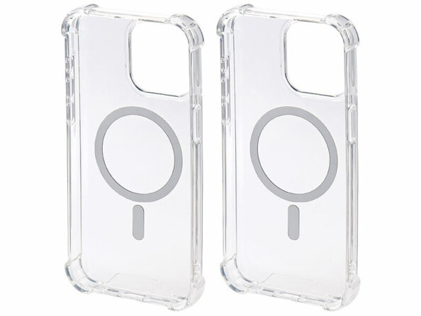 Pack de 2 coques hybrides MagSafe transparentes de la marque Xcase