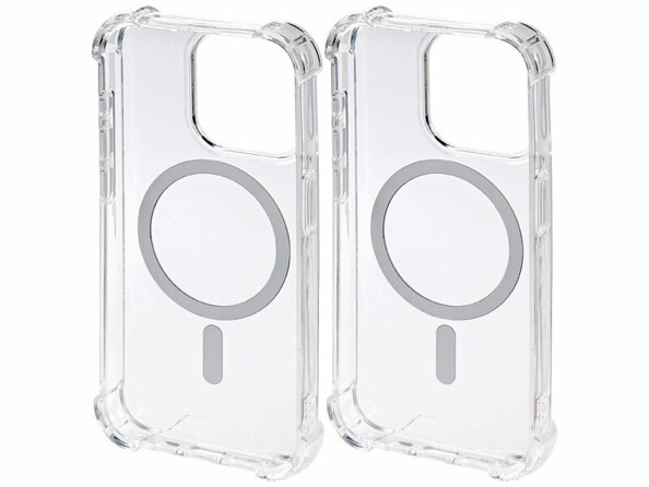 Pack de 2 coques hybrides MagSafe transparentes de la marque Xcase