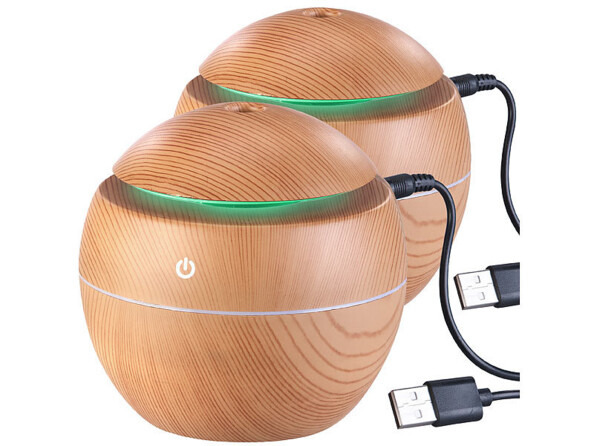 2 diffuseurs de parfum et humidificateur d'air avec LED à couleur changeante