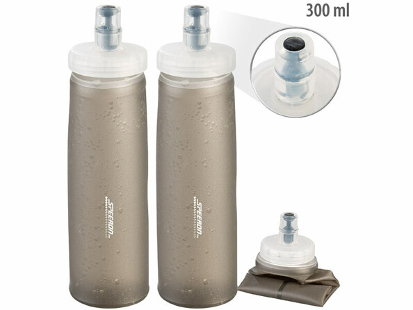 Pack de 2 gourdes pliables sans BPA 300 ml coloris anthracite de la marque Speeron